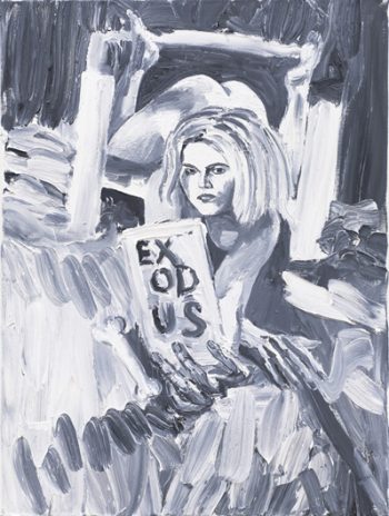 Malerei von Thomas Hoor mit dem Titel »Should I stay or should I go?«, Acryl auf Leinwand