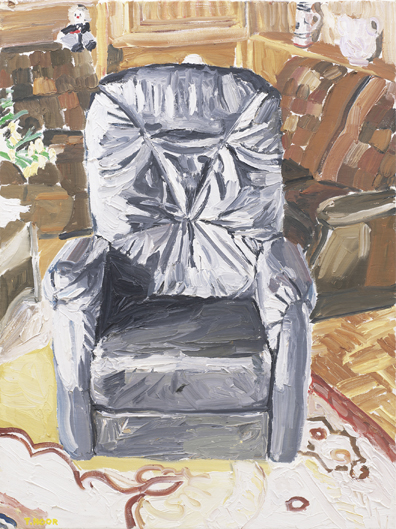 Malerei von Thomas Hoor mit dem Titel »Living with war«, Acryl auf Leinwand