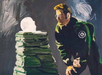 Malerei von Thomas Hoor mit dem Titel »Science Fiction« Acryl auf Leinwand