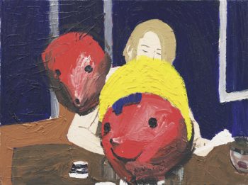 Malerei von Thomas Hoor mit dem Titel »Wesen«, Acryl auf Leinwand