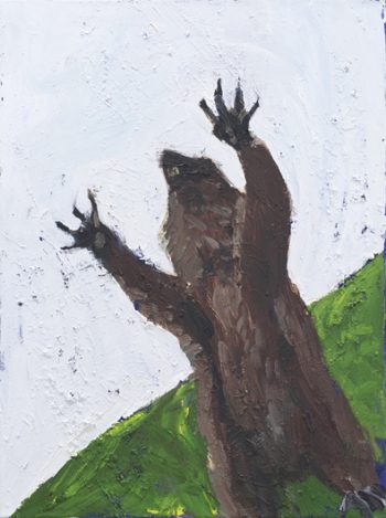 Malerei von Thomas mit dem Titel »Wie komme ich an Gott«, Öl auf Leinwand 80 x 60 cm