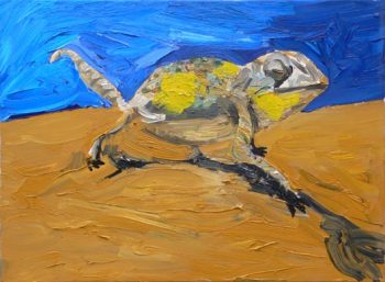 Malerei von Thomas Hoor mit dem Titel »Geck-Jim Morrison«, Acryl auf Leinwand