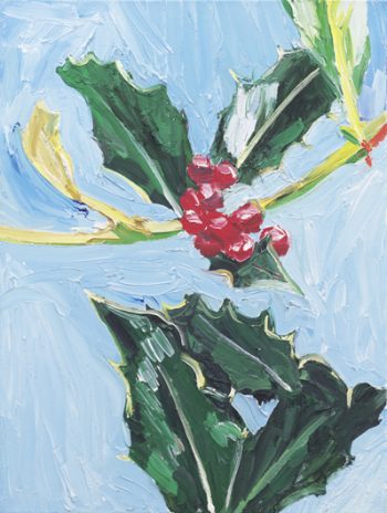 Malerei von Thomas Hoor mit dem Titel »Stechlaub«, Acryl auf Leinwand